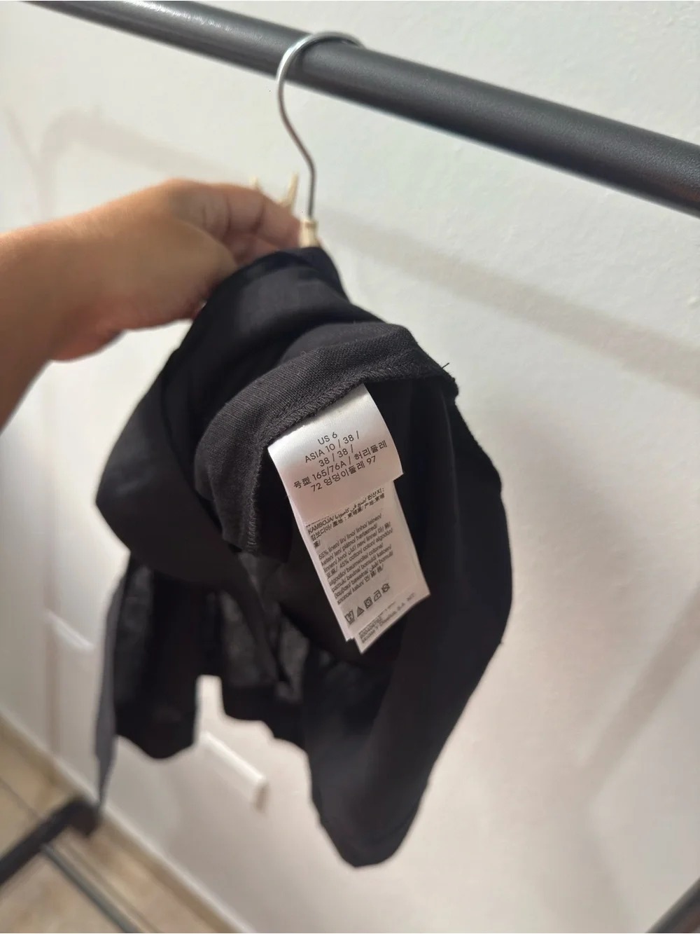 Calvin Klein Black Linen Blend Asymmetric Wrap Mini Skirt - Size 6 NWT 🔖